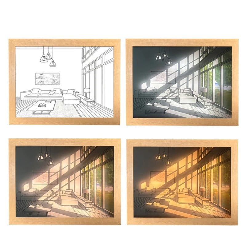 Light Painting Shadow Box Picture Frame | Sunlight Window Photo Frame ...