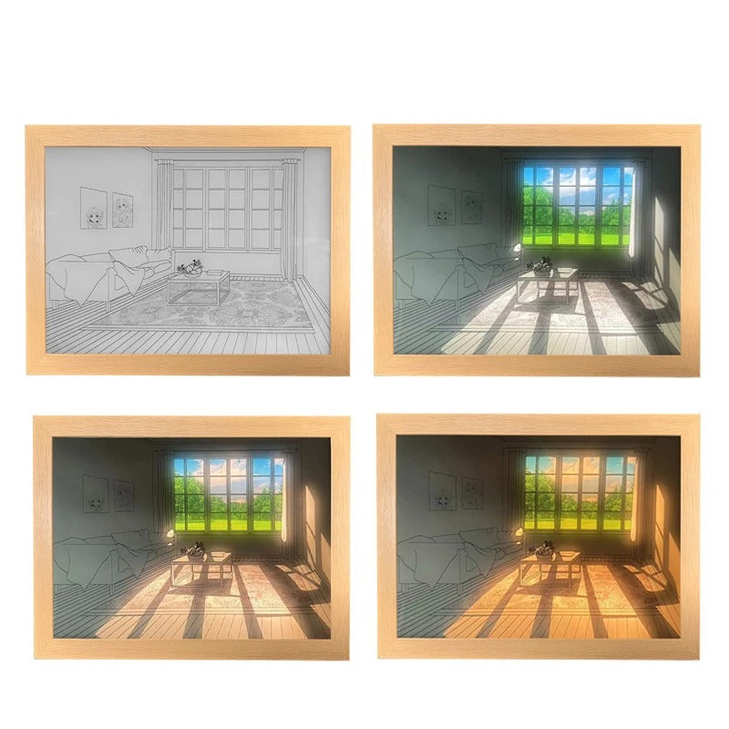 Light Painting Shadow Box Picture Frame | Sunlight Window Photo Frame ...