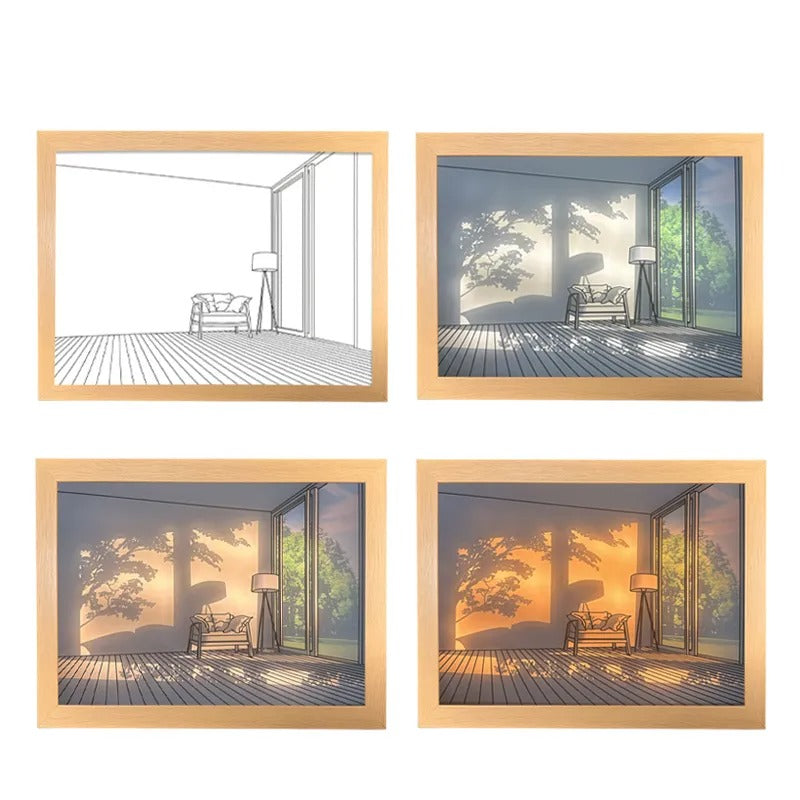 Light Painting Shadow Box Picture Frame | Sunlight Window Photo Frame ...