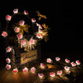 light pink aesthetic flower shaped led fairy lights