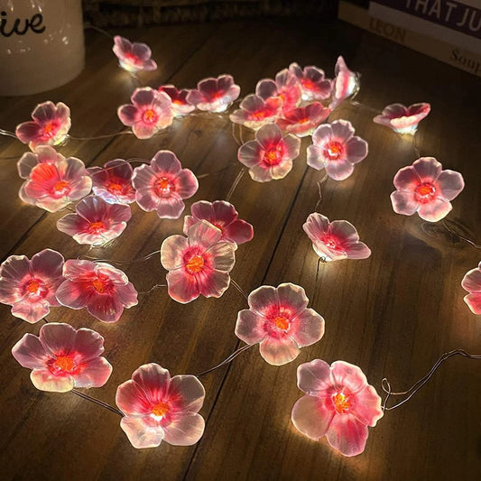 Pvc Light Rope Flowers Little Pink Flowers Fairy String Lights - Shop Online on roomtery