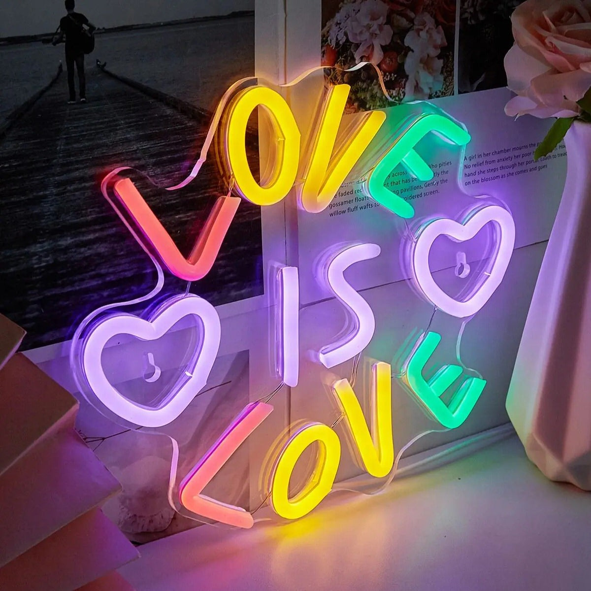 love is love led neon sign pride core aesthetic wall neon decor sign