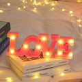 love shaped rustic illuminated led table standing sign 