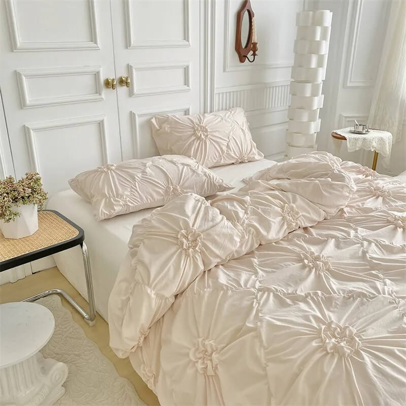 lush ruffle bedding duvet cover set for boho aesthetic roomtery