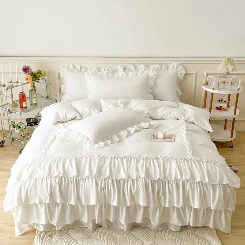 Lush Ruffles Duvet Cover Set - roomtery