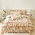 bold lush ruffles duvet cover bedding set coquette aesthetic room decor roomtery