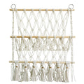 natural color macrame wall hanging decor toy storage net 