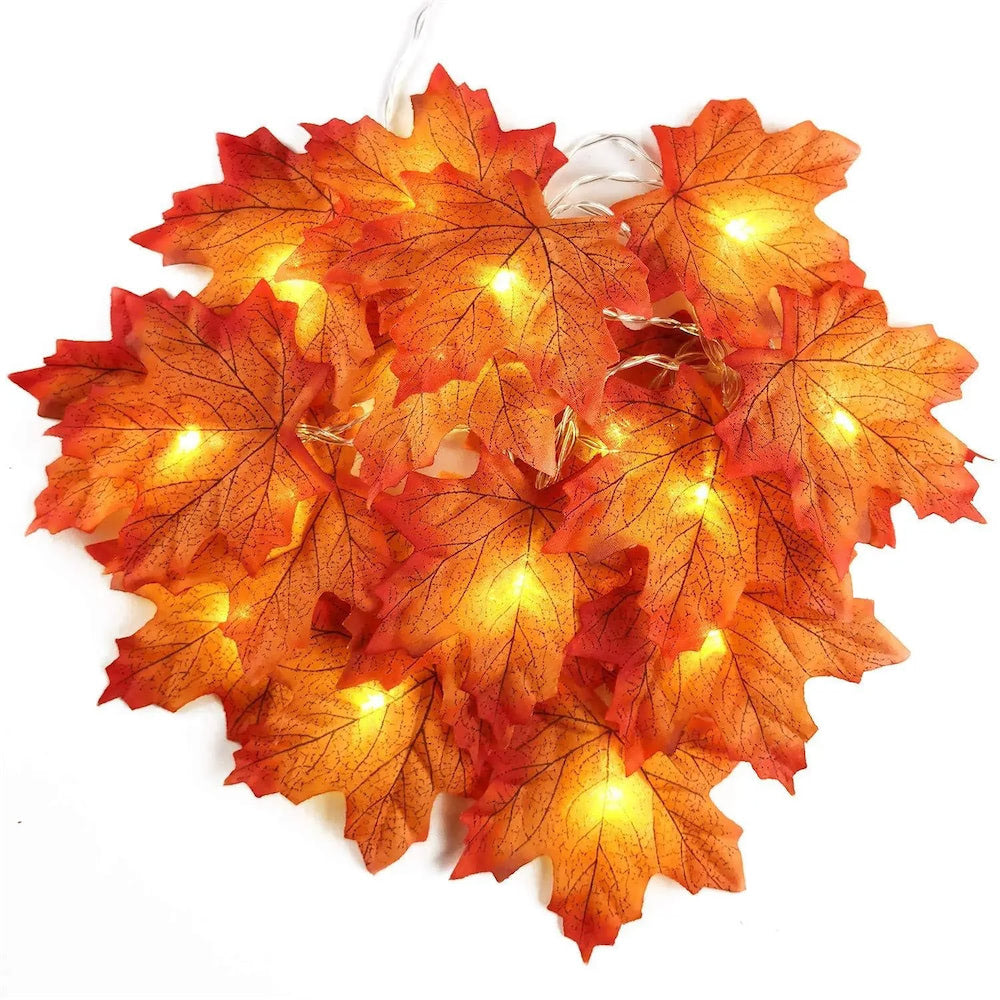 maple leaves aesthetic decorative fairy lights roomtery