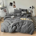 minimalist aesthetic crumpled fabric sheets bedding duvet cover set