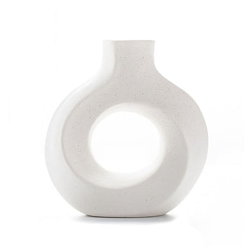 modern hollow circle ceramic vase