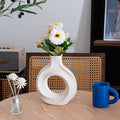 modern hollow circle ceramic vase