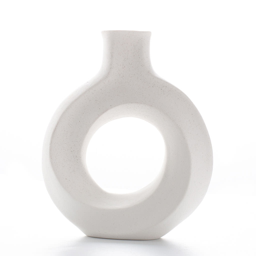 modern hollow circle ceramic vase