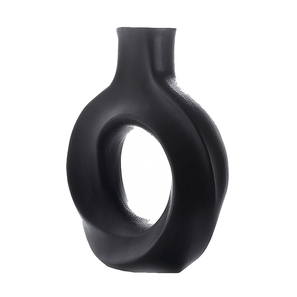 modern hollow circle ceramic vase