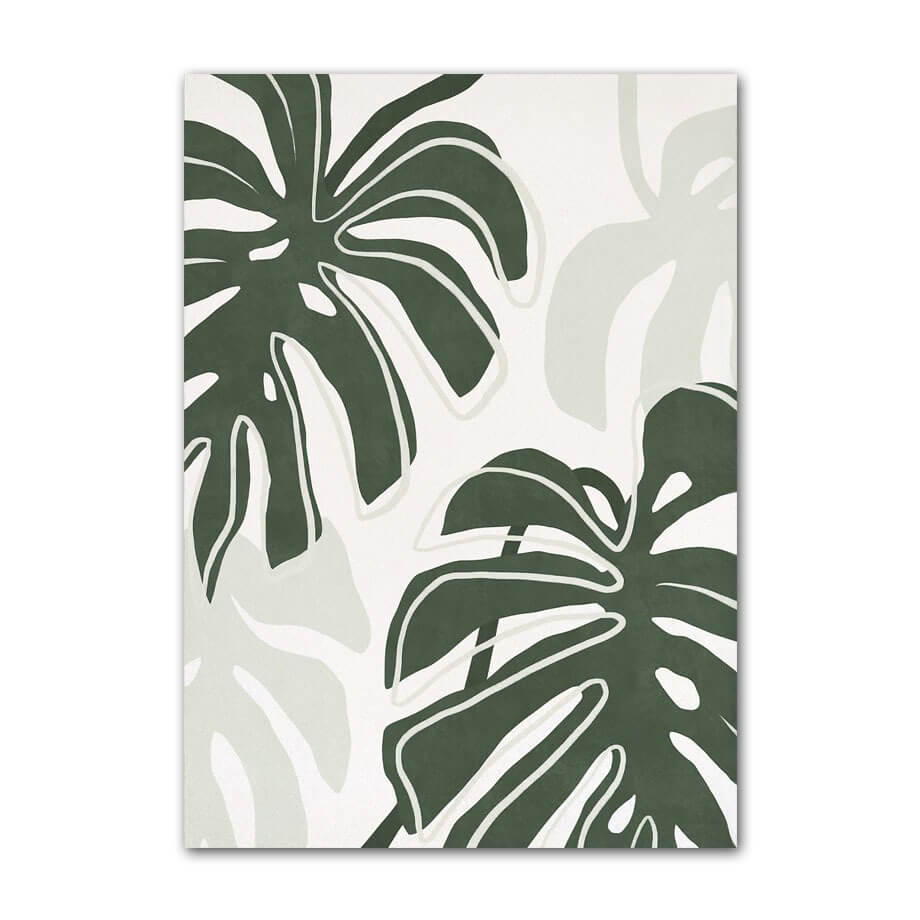 Sage Green Monstera Leaves Canvas Posters, 2 / 23.6x35.4in (60x90cm)