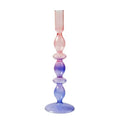 rainbow multicolor glass irregular shaped candleholder set