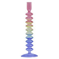 rainbow multicolor glass irregular shaped candleholder set