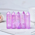 natural aura purple quartz crystal hexagonal pointing tower roomtery