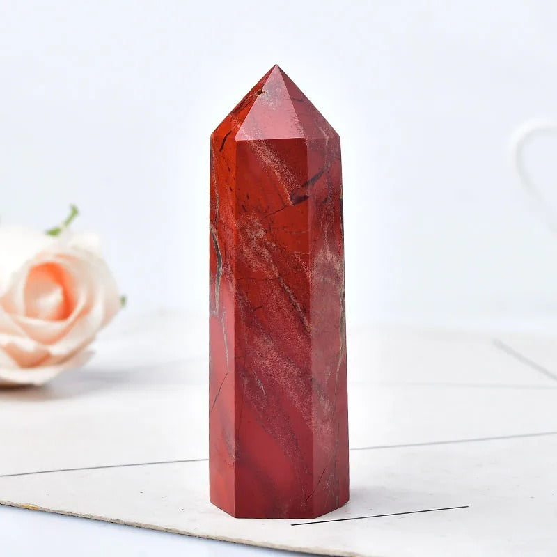 red jasper natural crystal hexagonal pointing tower roomtery