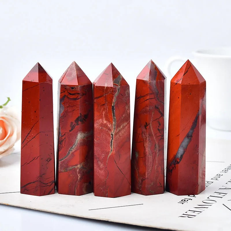 red jasper natural crystal hexagonal pointing tower roomtery