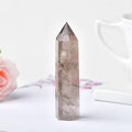 Natural brown shaded smoky quartz crystal hexagonal pointing tower roomtery