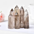 Natural brown shaded smoky quartz crystal hexagonal pointing tower roomtery