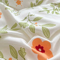 orange flower print aesthetic bedding duvet cover set roomtery bedroom decor