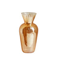 glossy orange color with ribbed texture vintage aesthetic glass vase