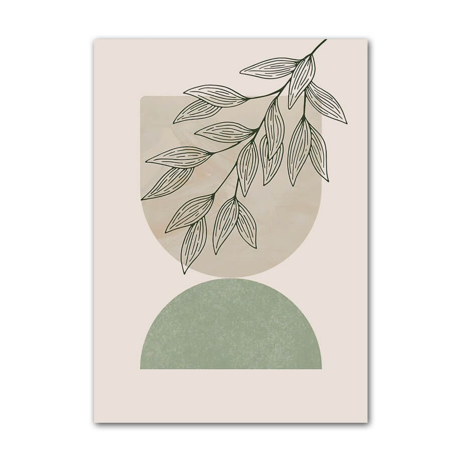 sage green aesthetic gallery wall art minimalist shapes canvas posters roomtery
