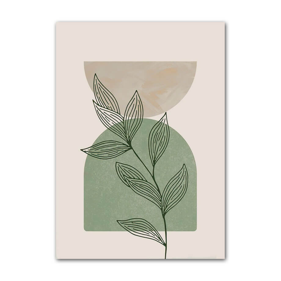 Palm Leaf Print Minimalist Green Sage Green Aesthetic Print Wall