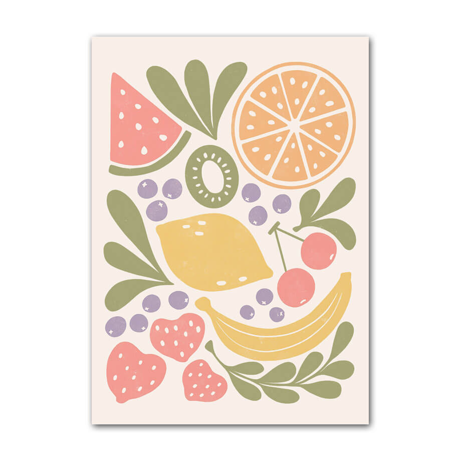 Pastel Fruits Gallery Wall Canvas Posters