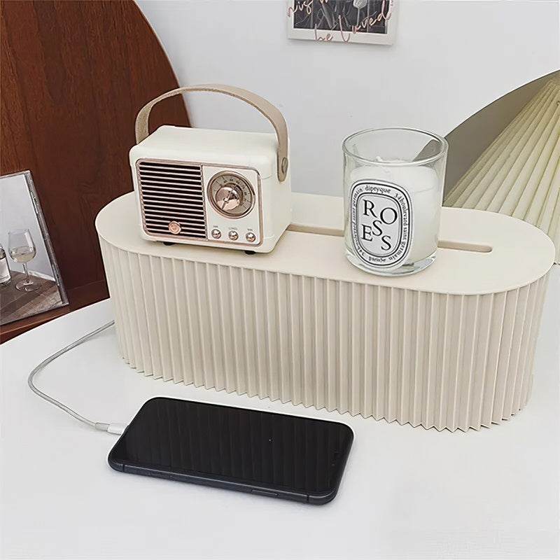 pleated ribbed style extension board storage box wire organizer roomtery