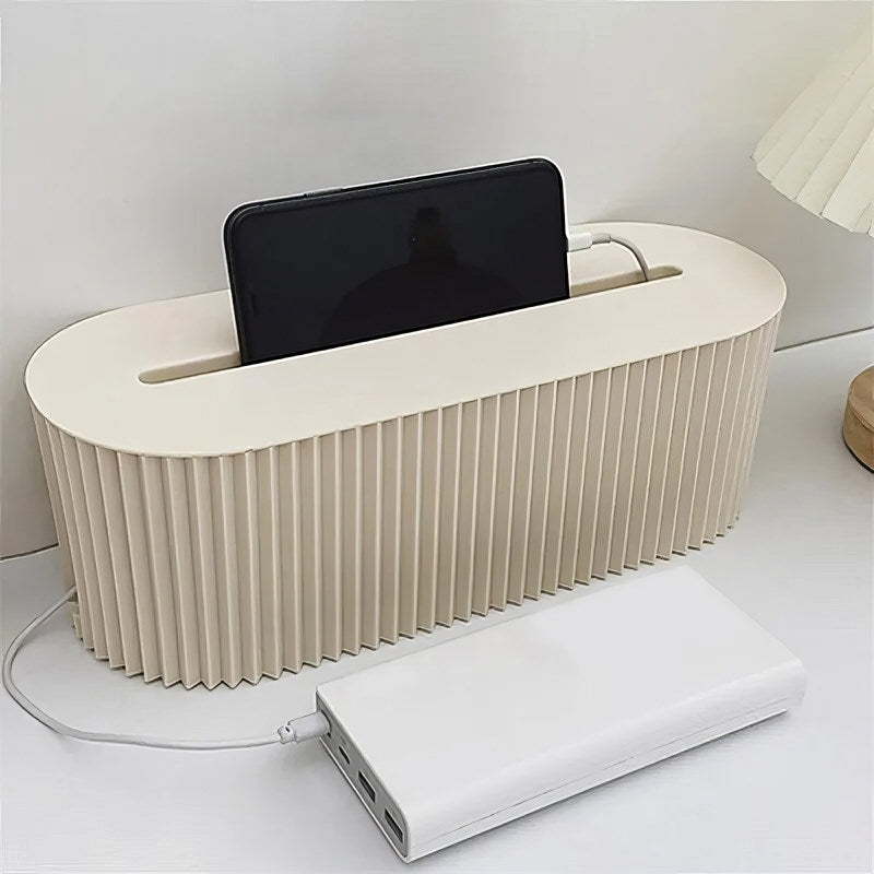 pleated ribbed style extension board storage box wire organizer roomtery