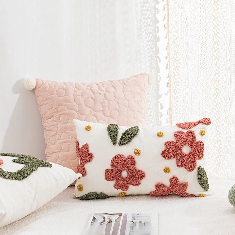 Pastel Flower Throw Pillow - Shop Online on roomtery