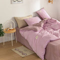 pastel small plaid print aesthetic bedding duvet cover set roomtery