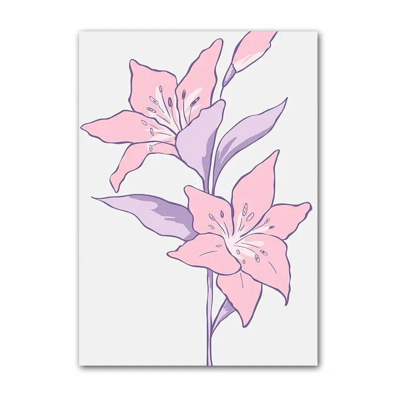 pastel purple minimalist art gallery wall canvas posters for room roomtery