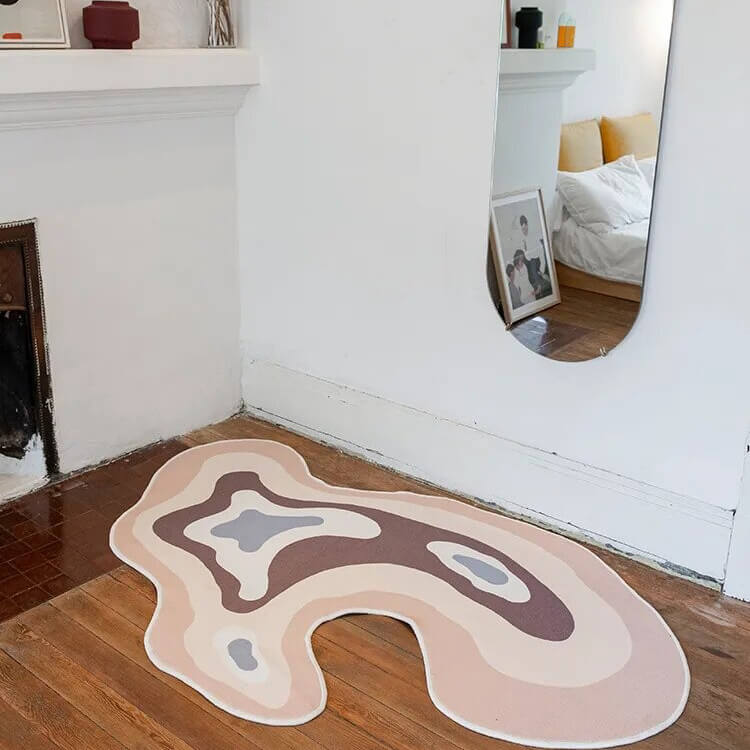 pastel irregular blob accent bedside rug roomtery