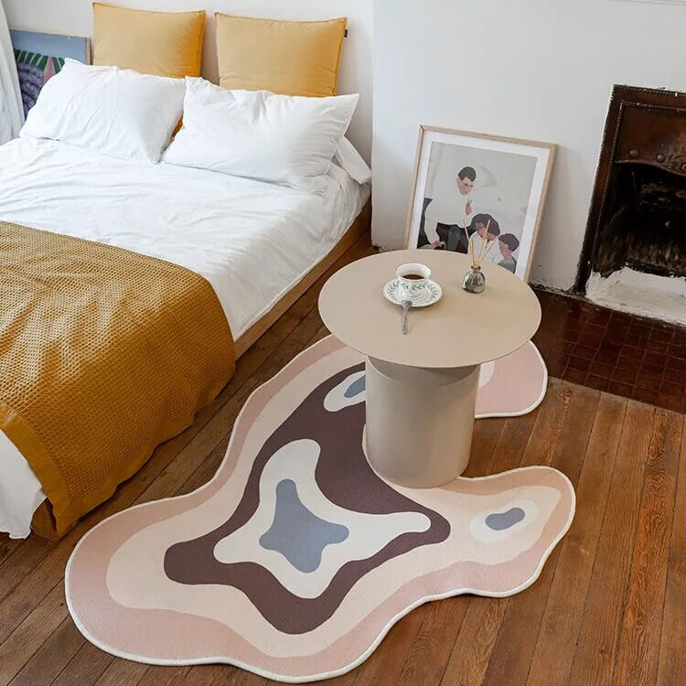 pastel irregular blob accent bedside rug roomtery