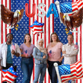 Patriotic American Flag Foil Balloons Set
