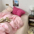pechy pink two toned aesthetic bedding duvet cover set