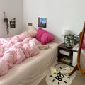 pechy pink two toned aesthetic bedding duvet cover set