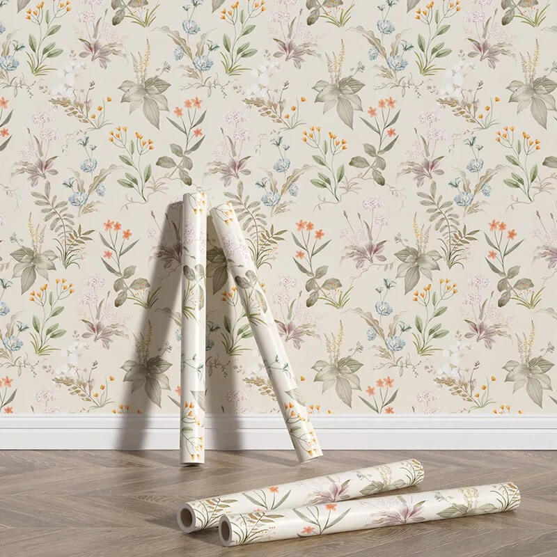 floral print peel and stick aesthetic wallpaper self adhesive wall sticker roomtery