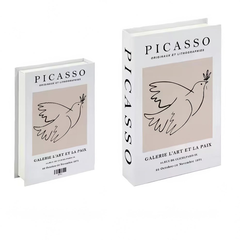 Picasso Art Faux Book Storage Box Set – Minimalist Decorative Organizer ...