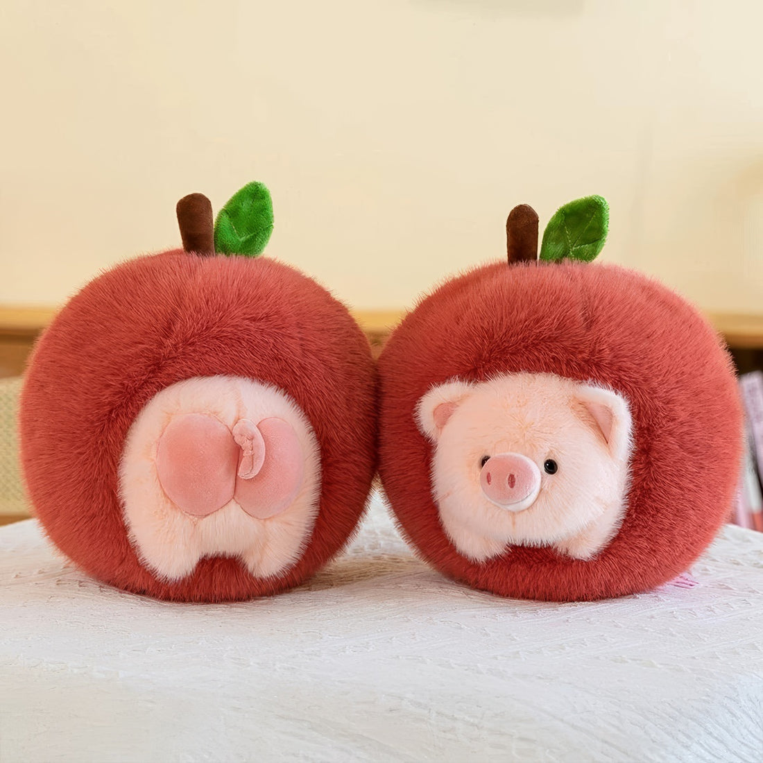 piglet in a peach cute kawaii aesthetic plush toy set
