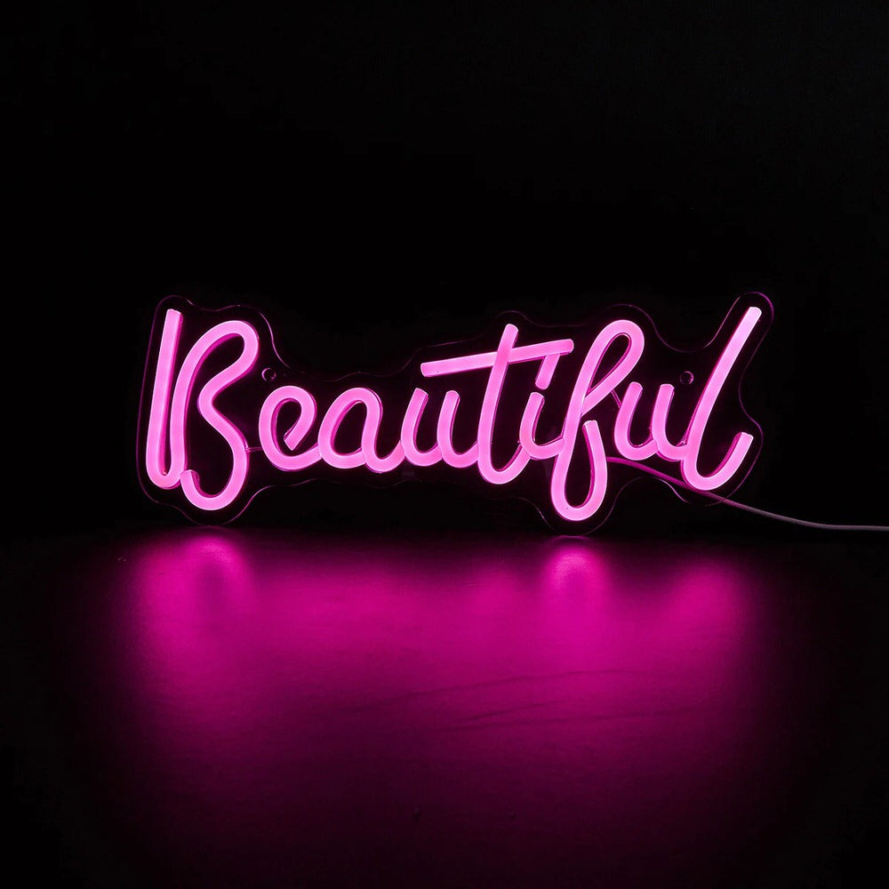 pink light beautiful word wall hanging led neon sign roomtery room decor 