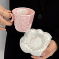 pink cloud glazed ceramic coffe cup 