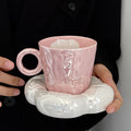 pink cloud glazed ceramic coffe cup 