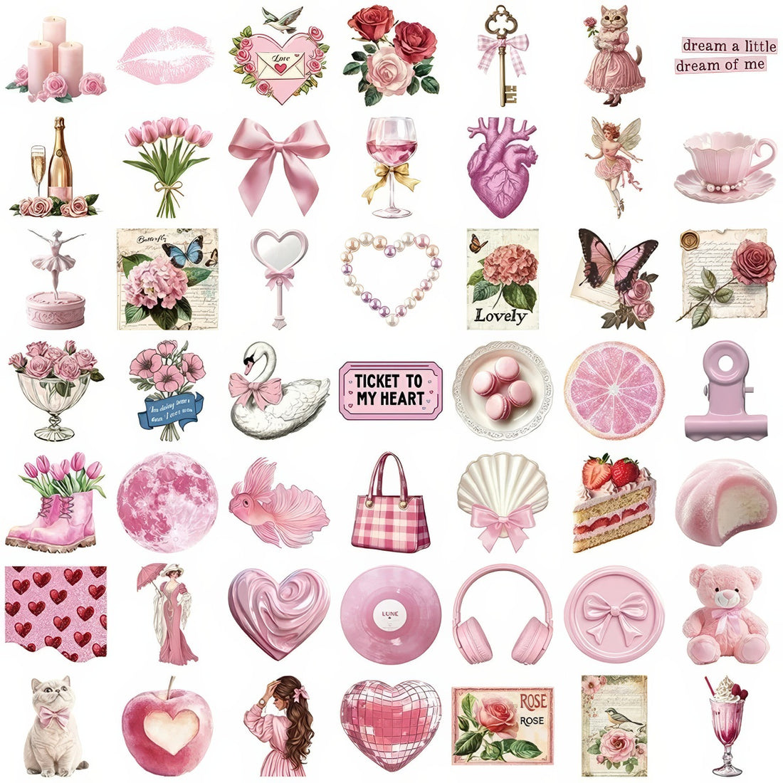 pink coquette aesthetic sticker pack