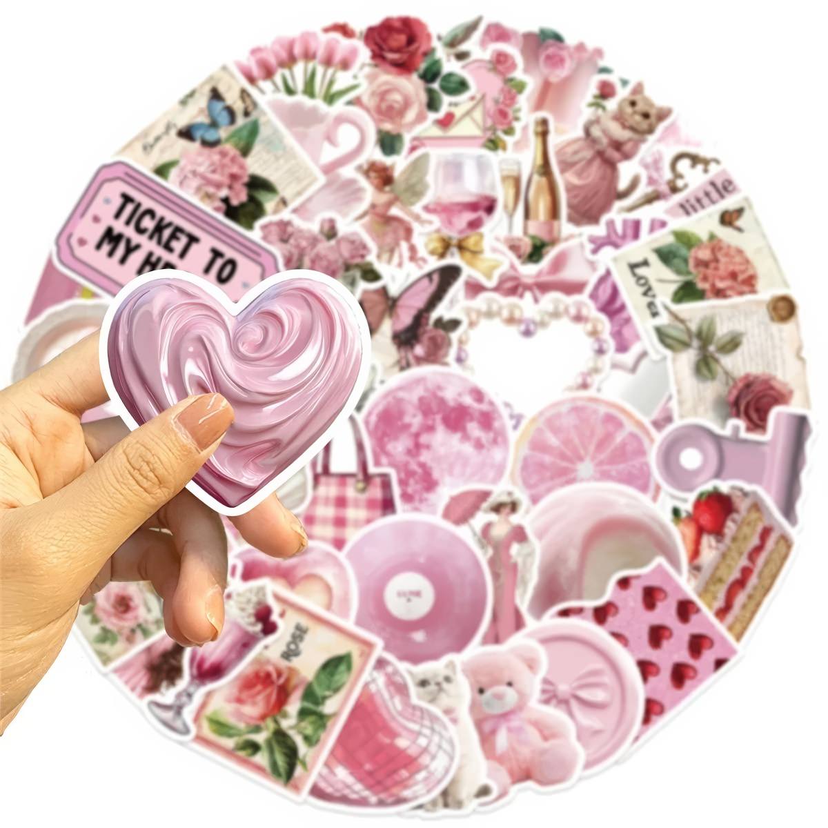 pink coquette aesthetic sticker pack