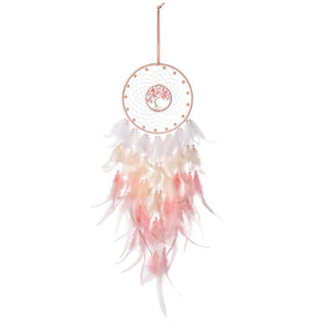 pink feather soft girl aesthetic wall hanging dream catcher decor