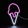 pink ice cream cone wall hanging led neon sign aesthetic room decor roomtery